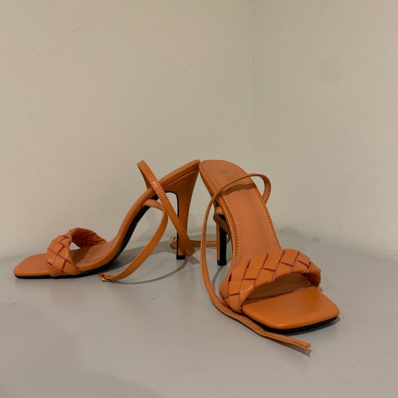RAID Judy braided heeled sandals in burnt orange - Picture 8 of 9